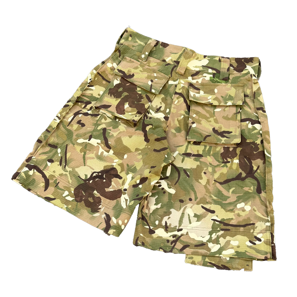 Camouflage shorts on a white background