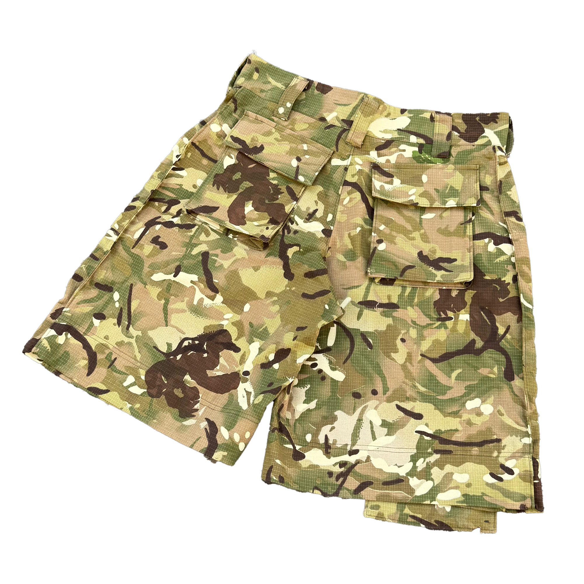 Camouflage shorts on a white background