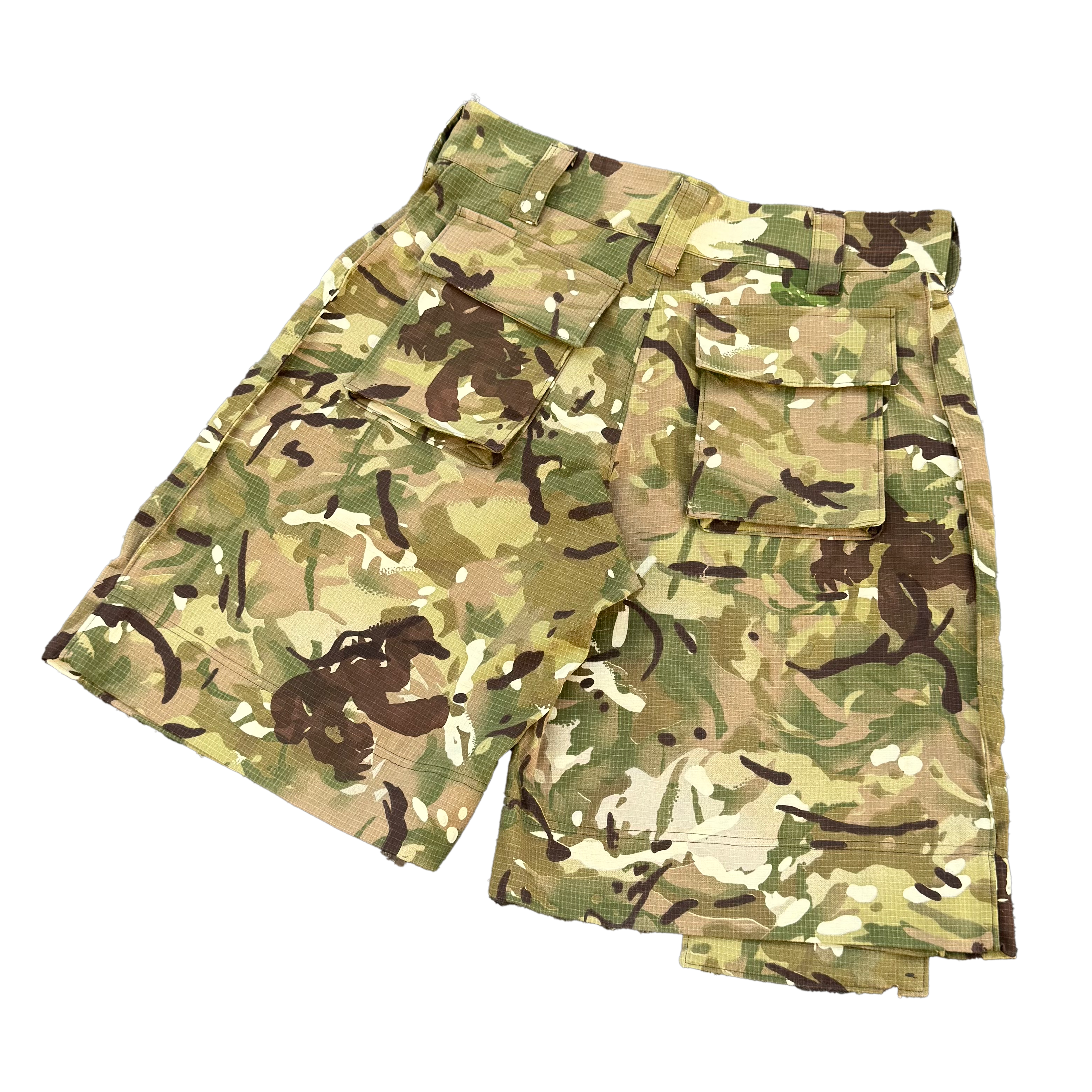 Camouflage shorts on a white background